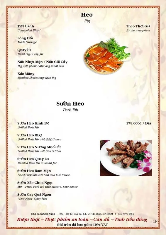 Thực đơn nhà hàng đặc sắc – Nơi nghệ thuật ẩm thực thăng hoa